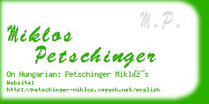 miklos petschinger business card